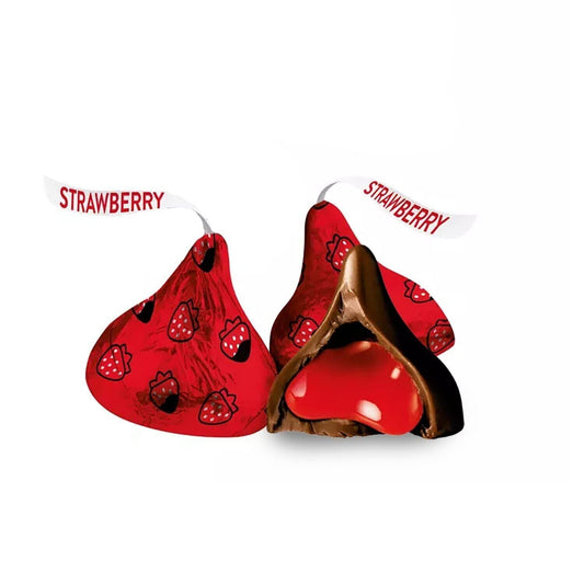 Candykrave Hershey'es Kisses Strawberry Dipped Chocolate Candy- 1lb (100 pcs) - Bulk Pack of Chocolate Covered Valentine's Day Candy, Bulk Chocolate for Valentines, Easter & Thanksgiving.