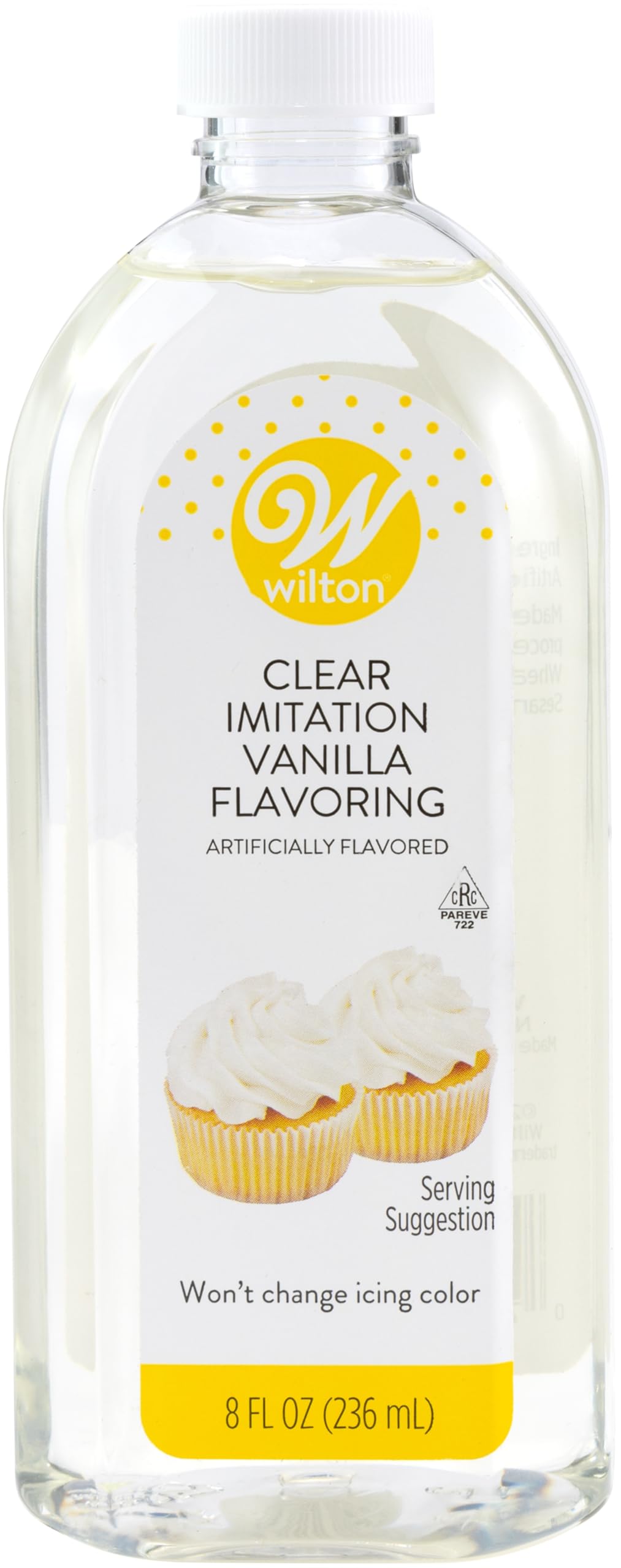 Wilton Clear Imitation Vanilla Extract 8 Oz - Kosher Flavoring for Baking