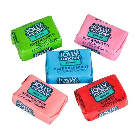 QUEEN JAX,Jolly Ranchers-Jolly Rancher Chews-4 lb Bag Bulk Candy-Chewy Candy-Individually Wrapped Candy-Jolly Ranchers Bulk-5 Flavor Assorted Jolly Ranchers Chews-With Queen Jax Fridge Magnet,Blue