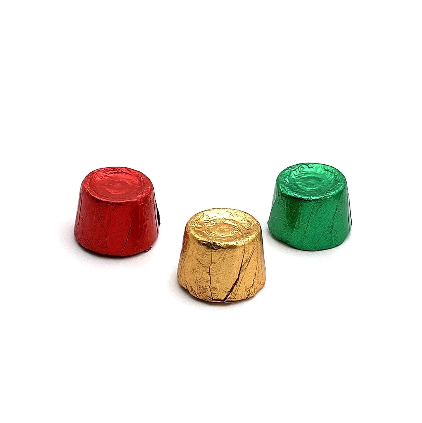 Holiday Caramel-Filled Chocolate Candy Mix - 2 lb Bulk Bag Individually Wrapped Green, Red & Gold Festive Foil Candies for Christmas Stockings, Candy Bowls, Office Treats & Party Favors - Approx 150 Pieces