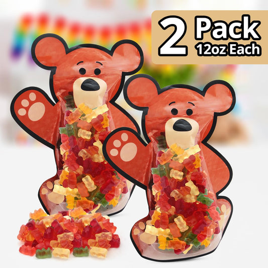 Gummy Candy, 2 Bags of 12oz HariboGummy Bears, Enjoy HariboGoldbears in a Fresh and Portable Bear Shape Reusable Bag, Perfect Gummies Bears for Travel, Picnics and On the Go Moments