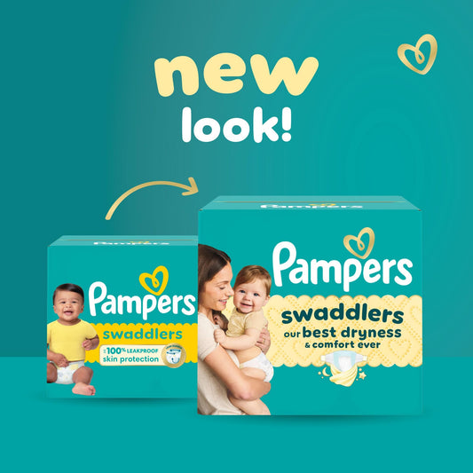 Pampers Swaddlers Diapers, Size 6 (23-44 lbs), 84 Count, Absorbent, Keeps Baby Dry and Comfortable, Skin Safe Disposable Baby Diaper (Packaging May Vary)
