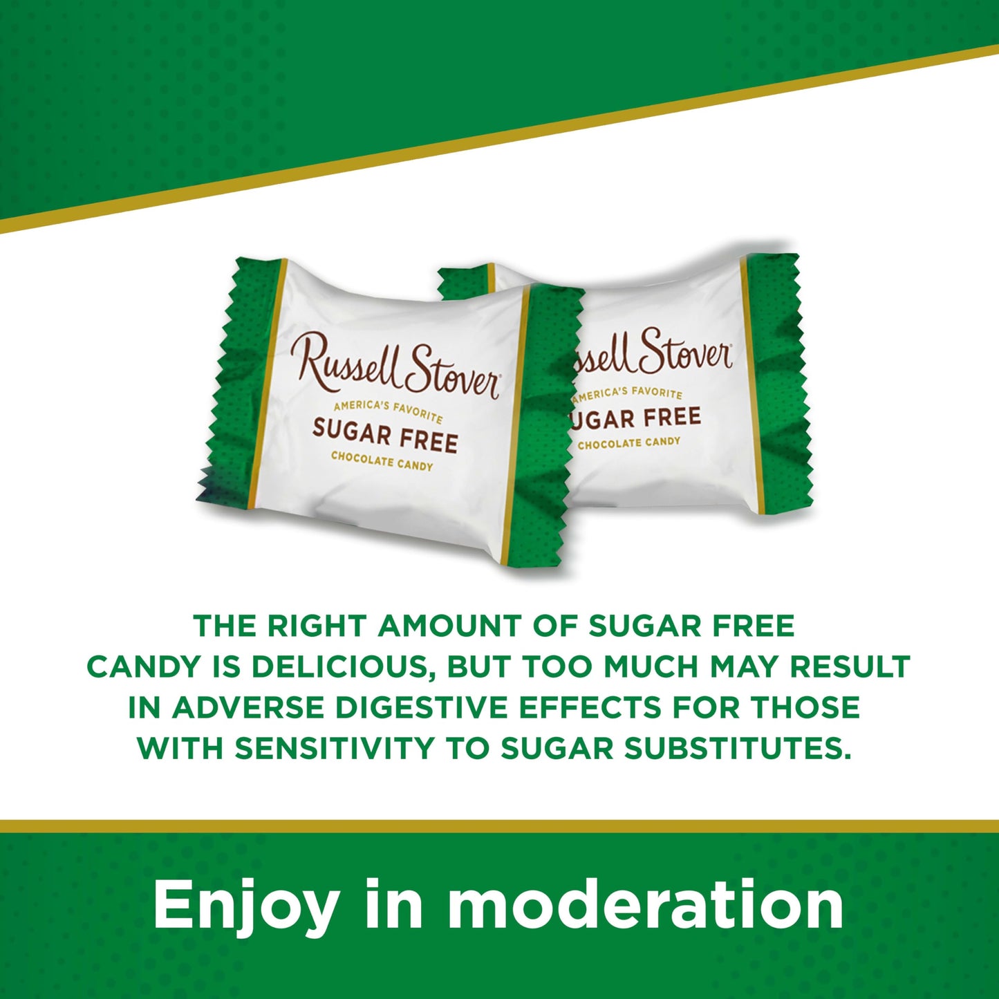 Russell Stover Sugar Free Milk Chocolate Peanut, Caramel & Nougat, 3 Ounce Bag - Pack of 10