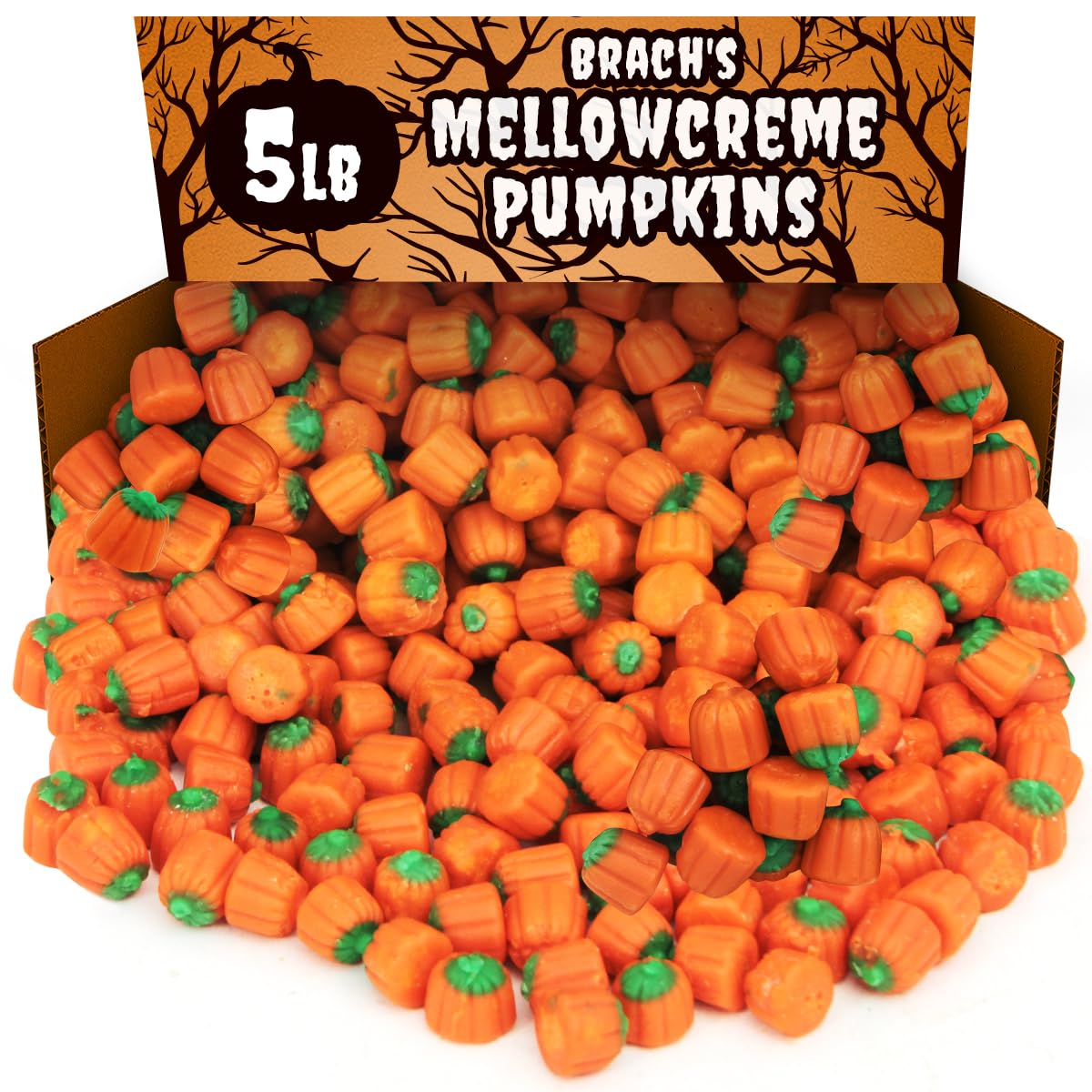 Mellowcreme Pumpkin Candy, Halloween Candy Bulk, Ideal Brachs Pumpkins for Halloween Themed Treat Bags, Perfect Pumpkin Candies for Halloween Parties, Trick or Treating