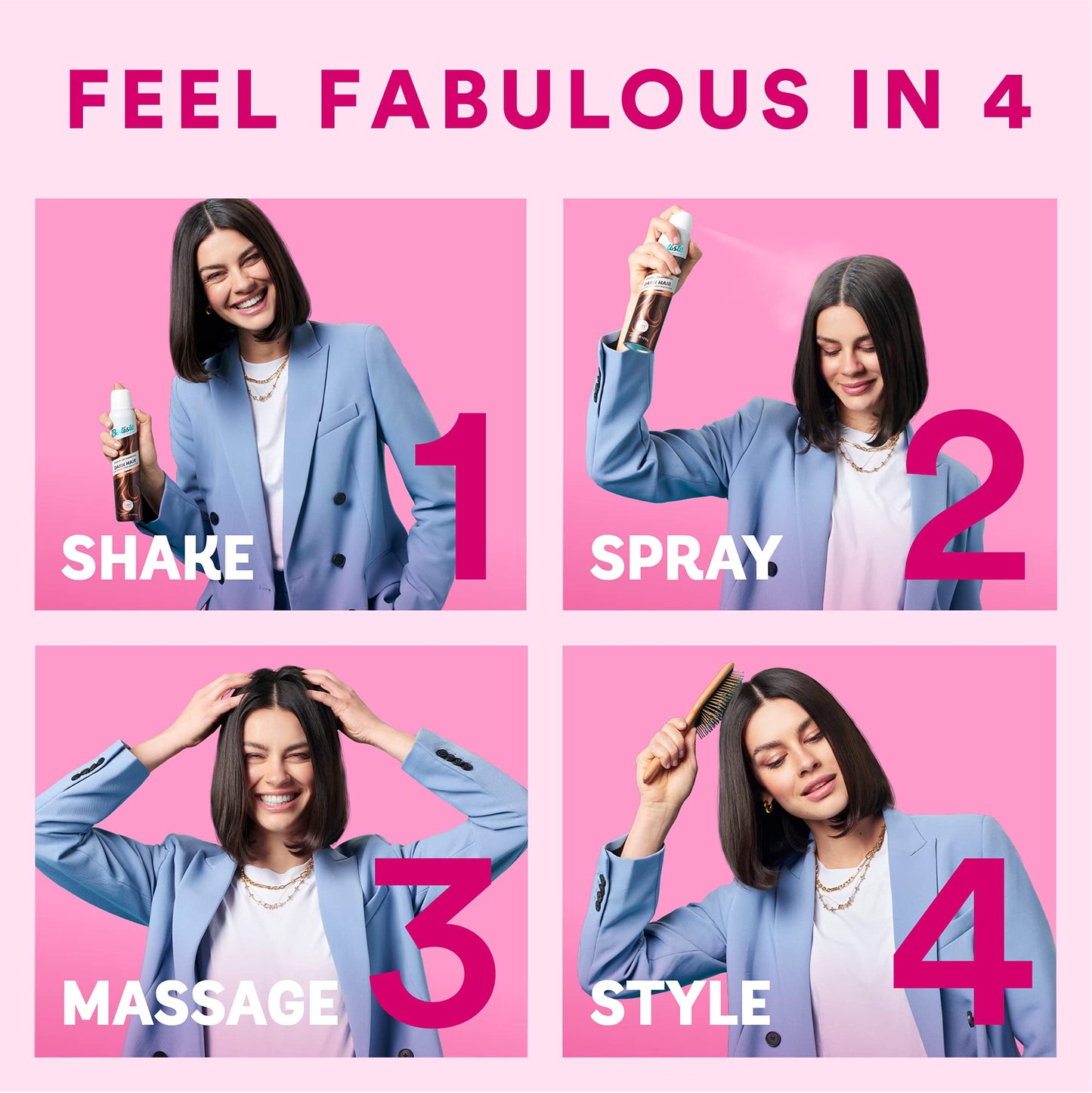 Batiste Dry Shampoo, Bare Fragrance, 6.73 fl. oz. PACK OF 6