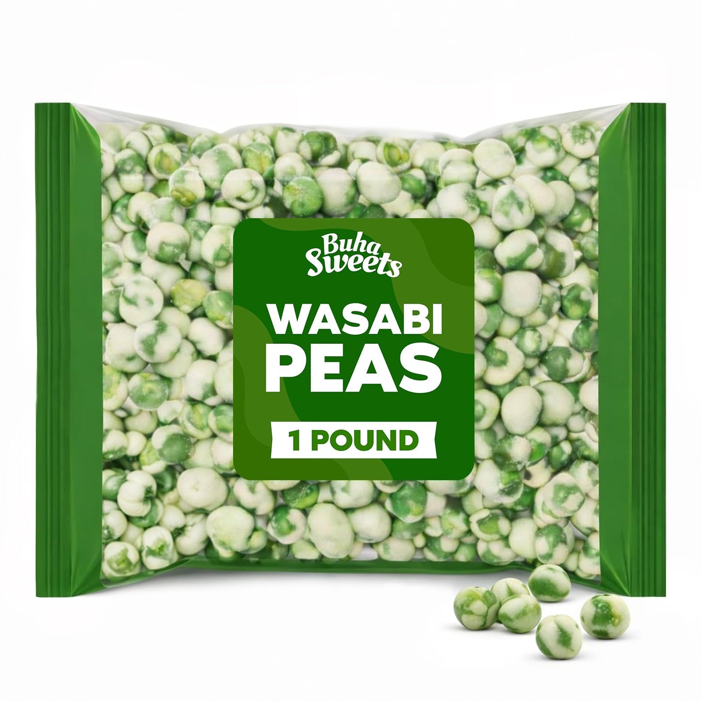 Wasabi Peas 1 Pound Bulk - Crunchy Roasted Green Peas with Bold Wasabi Flavor, Spicy Savory Snack, Asian-Inspired Snack Mix Ingredient