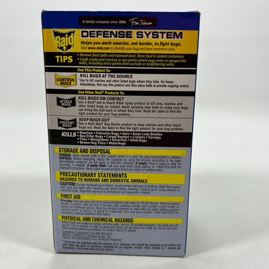 Raid Max No Mess Dry Fogger Roaches Bugs Ants Beetles Crickets Flies Mosquitoes Ticks Waterbugs (Each Cup Treats 2,560 Cu Ft) (2)