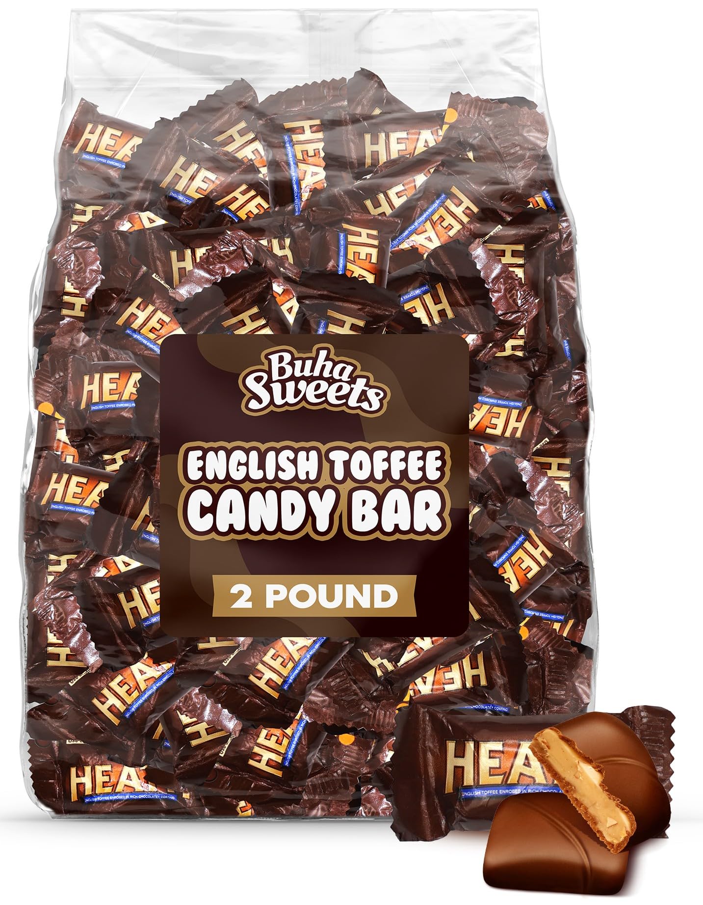 Heath Bars Chocolate Candy, English Toffee Candy, Perfect Mini Candy Bars for Parties Birthdays, and Everyday Snacking, Ideal Halloween Candy for Sharing or Enjoying on Any Occasion