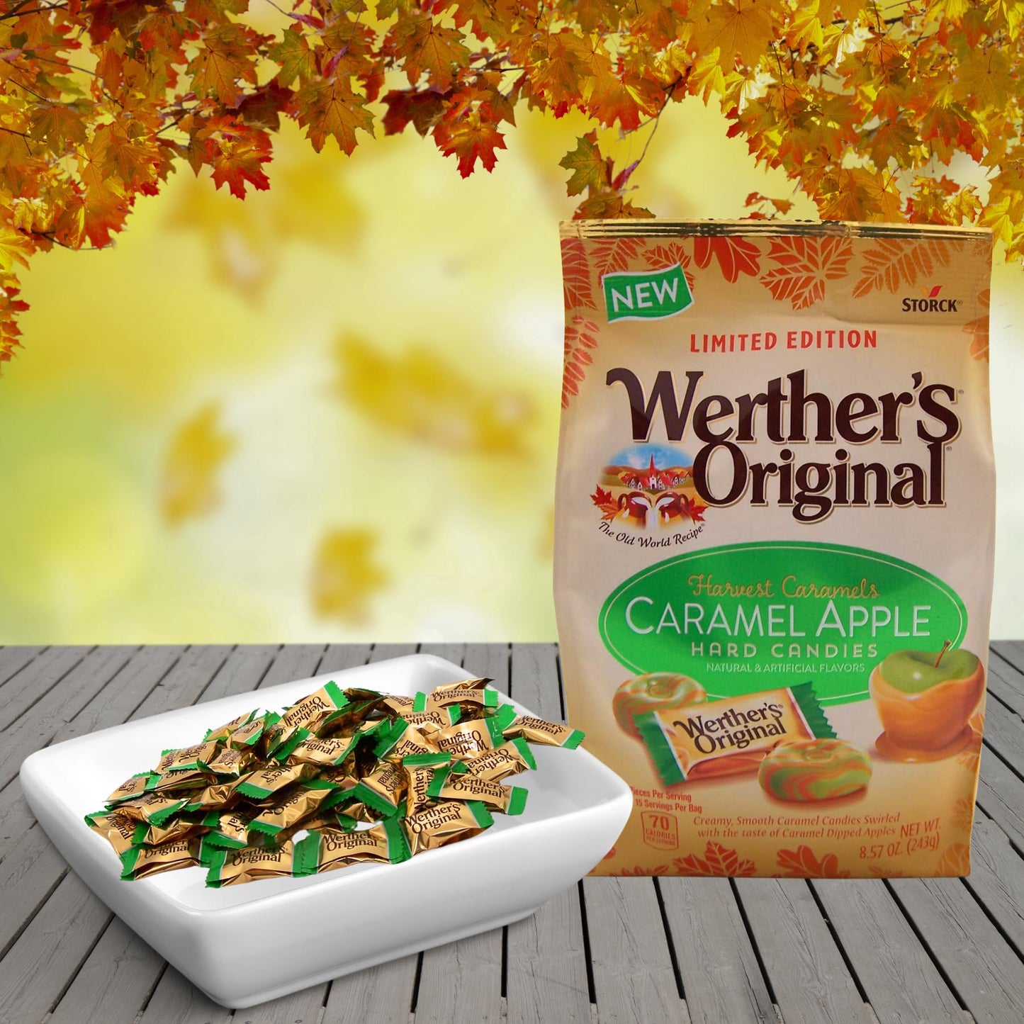 Werther's Original Limited Edition Caramel Apple Hard Candies, Individually Wrapped Pieces, 8.57 Ounces