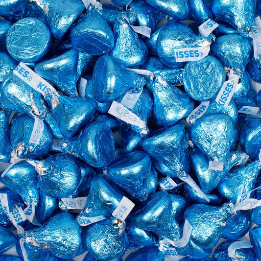 165 Pcs Light Blue & Silver Candy Kisses Milk Chocolate (1.65 lbs)
