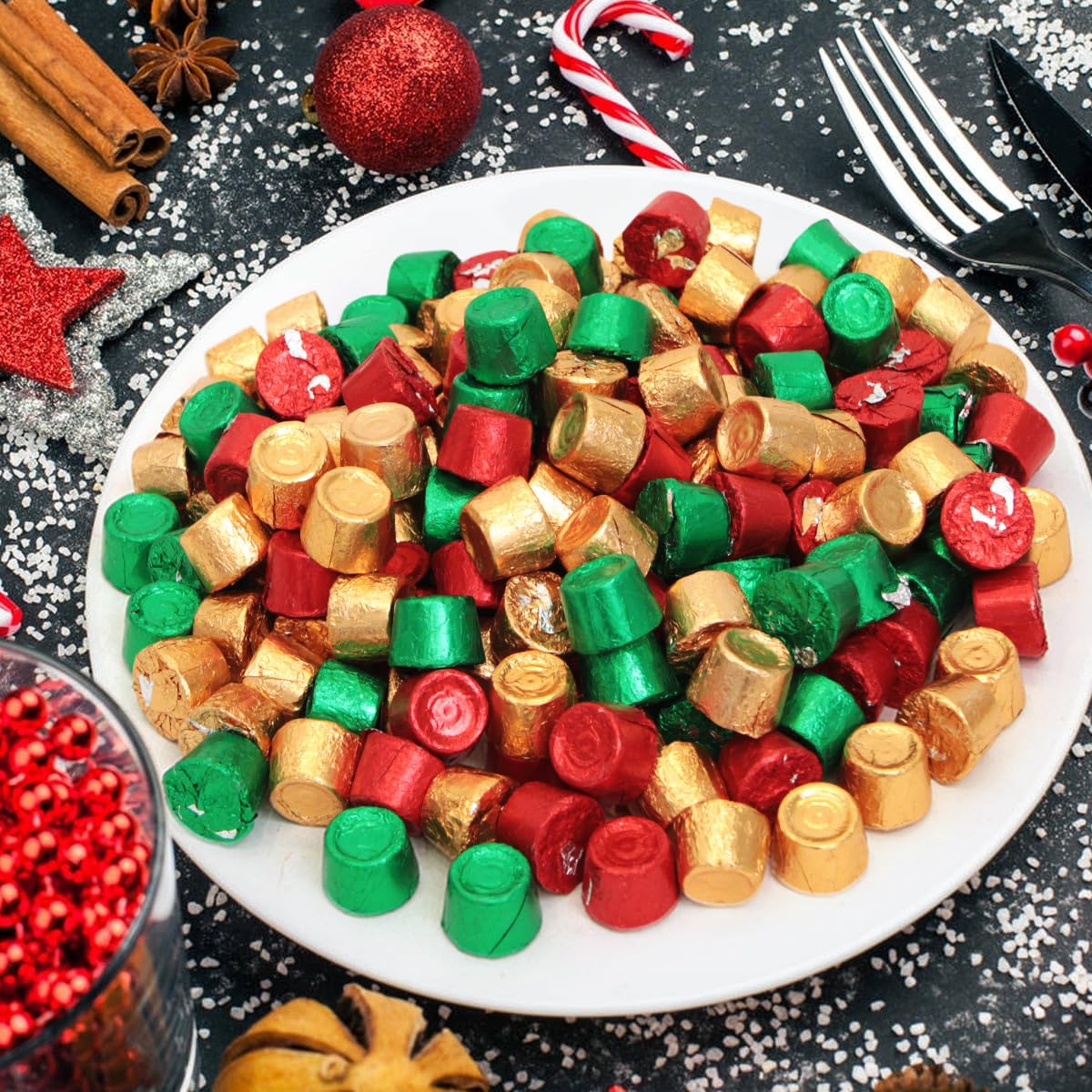 Chocolate Candy Creamy Caramels Wrapped in Rich Chocolate, 3lb Pack of Christmas Candy Bulk, Delicious Christmas for Gifting, Perfect Christmas Chocolate Mix for Christmas Stocking Stuffers