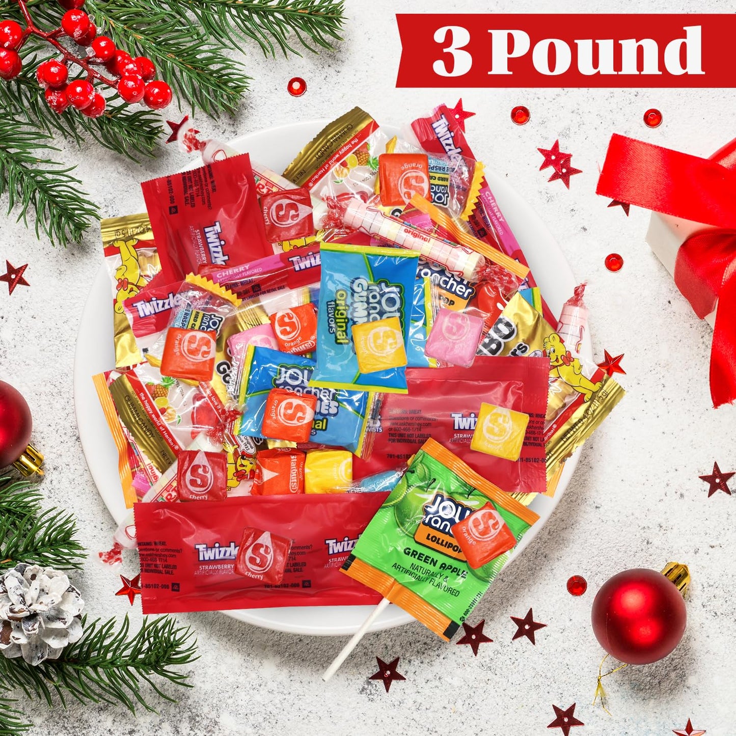 Bulk Candy Variety Pack - 3 lb Large Assorted Individually Wrapped Party Candies Mix for Pinata Fillers, Classrooms, Candy Bowls & Holiday Party Favors