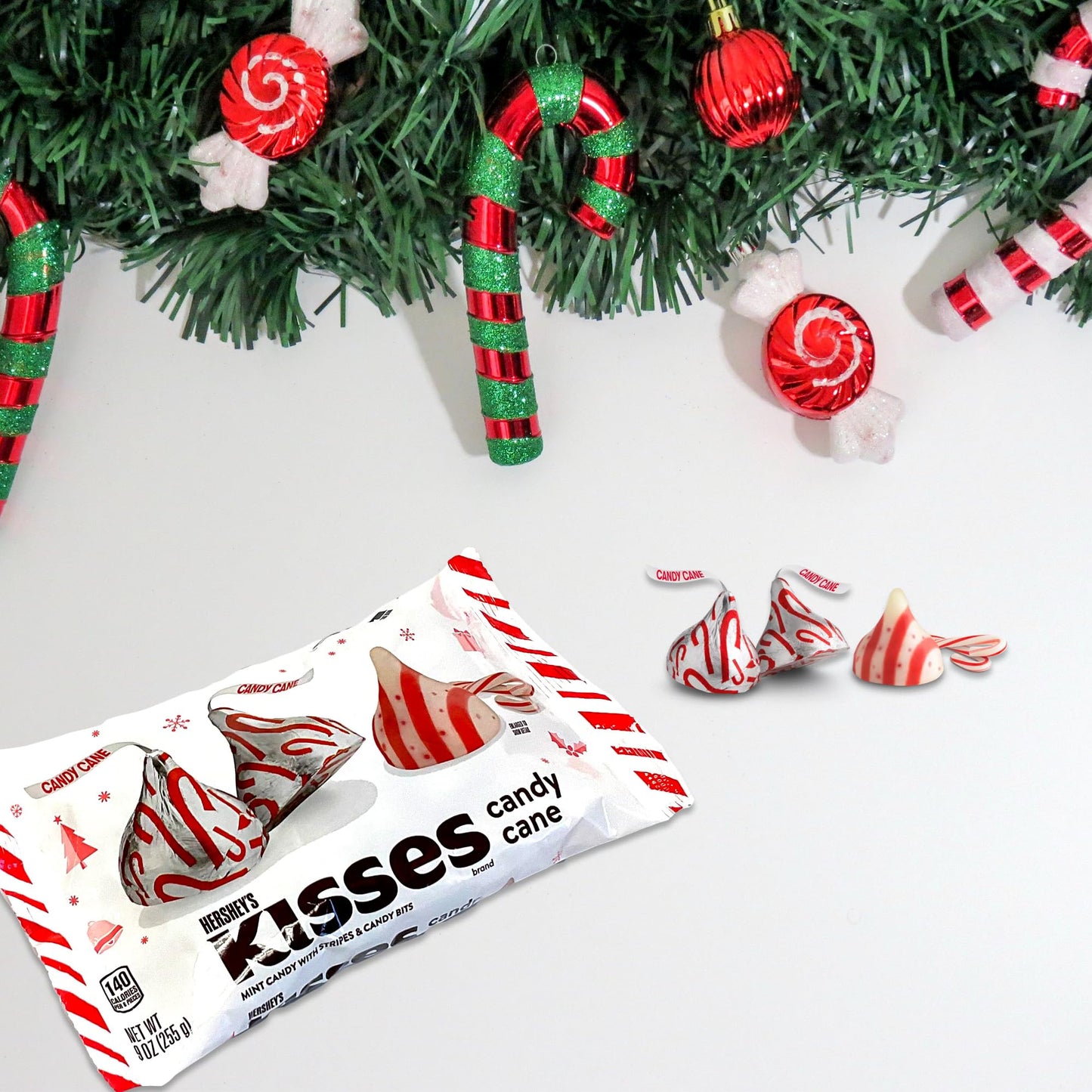 Christmas Candy Cane Flavored Chocolate Drops Bulk 2 Pack of 9.5oz Bags