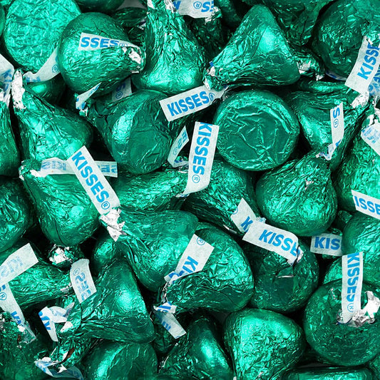 180 Pcs Green Candy Kisses Milk Chocolate (1.8 lbs)