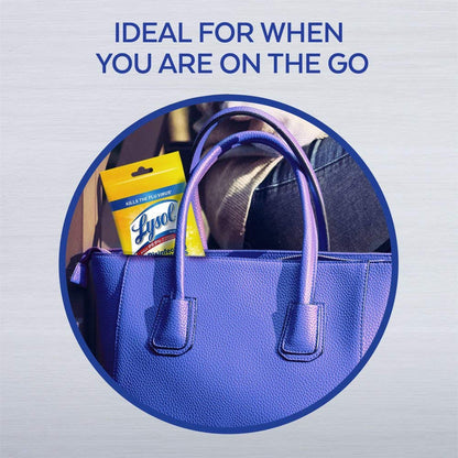 Lysol Disinfecting Wipes, On the Go Travel Size, Lemon Scent, 15ct each, 48 Pack