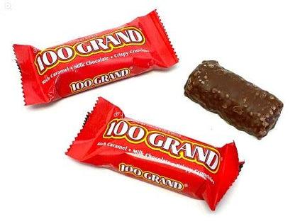 100 Grand Milk Chocolate Candy Bars, Fun Size Bulk Individually Wrapped, Perfect Easter Egg Basket Stuffers Candy, Valentines Day and More 2 Pound