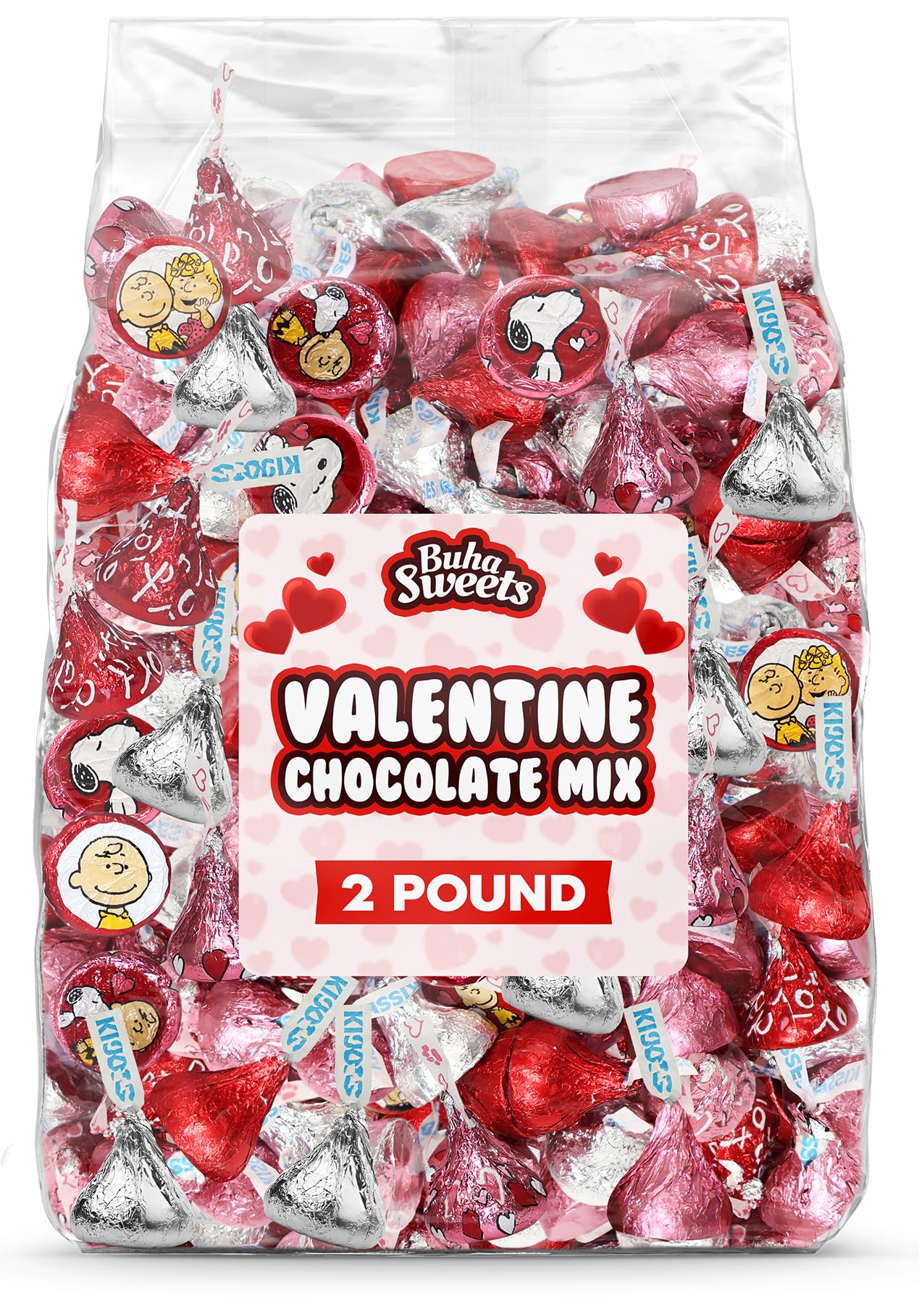 Assorted 2 Pound Valentine’s Day Chocolate Candy Mix - Valentine Themed Festive Variety Pack for Parties, Gift Bags, Candy Bowls & Sharing - Approx 200 Pieces
