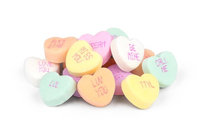 Tiny Conversation Hearts Candy 2 Pack - Mini Heart-Shaped Candies with Grape, Cherry, Banana, Orange, Lemon-Lime, and Wintergreen Flavors - Classic Assorted Candies for Snacking, Gifting, and Party Favors - 10 oz Bags