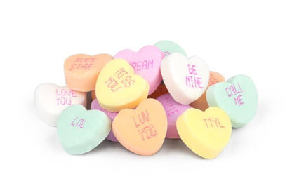 Tiny Conversation Hearts Candy 2 Pack - Mini Heart-Shaped Candies with Grape, Cherry, Banana, Orange, Lemon-Lime, and Wintergreen Flavors - Classic Assorted Candies for Snacking, Gifting, and Party Favors - 10 oz Bags