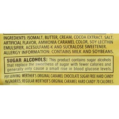 Werther's Original Caramel Chocolate Sugar Free Hard Candies 2.35 Oz(pack of 2)