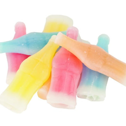 Wax Bottles Candy 1 lb Bulk Bag - Classic Wax Soda Bottles with Sweet Juice Center, Assorted Flavors, Retro Candy Treat