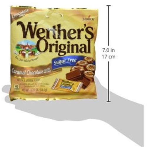 Werther's Original Caramel Chocolate Sugar Free Hard Candies 2.35 Oz(pack of 2)