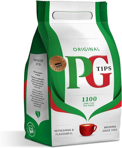 PG Tips One Cup Original Tea Bags (Pack of 1, Total 1100 Tea Bags)