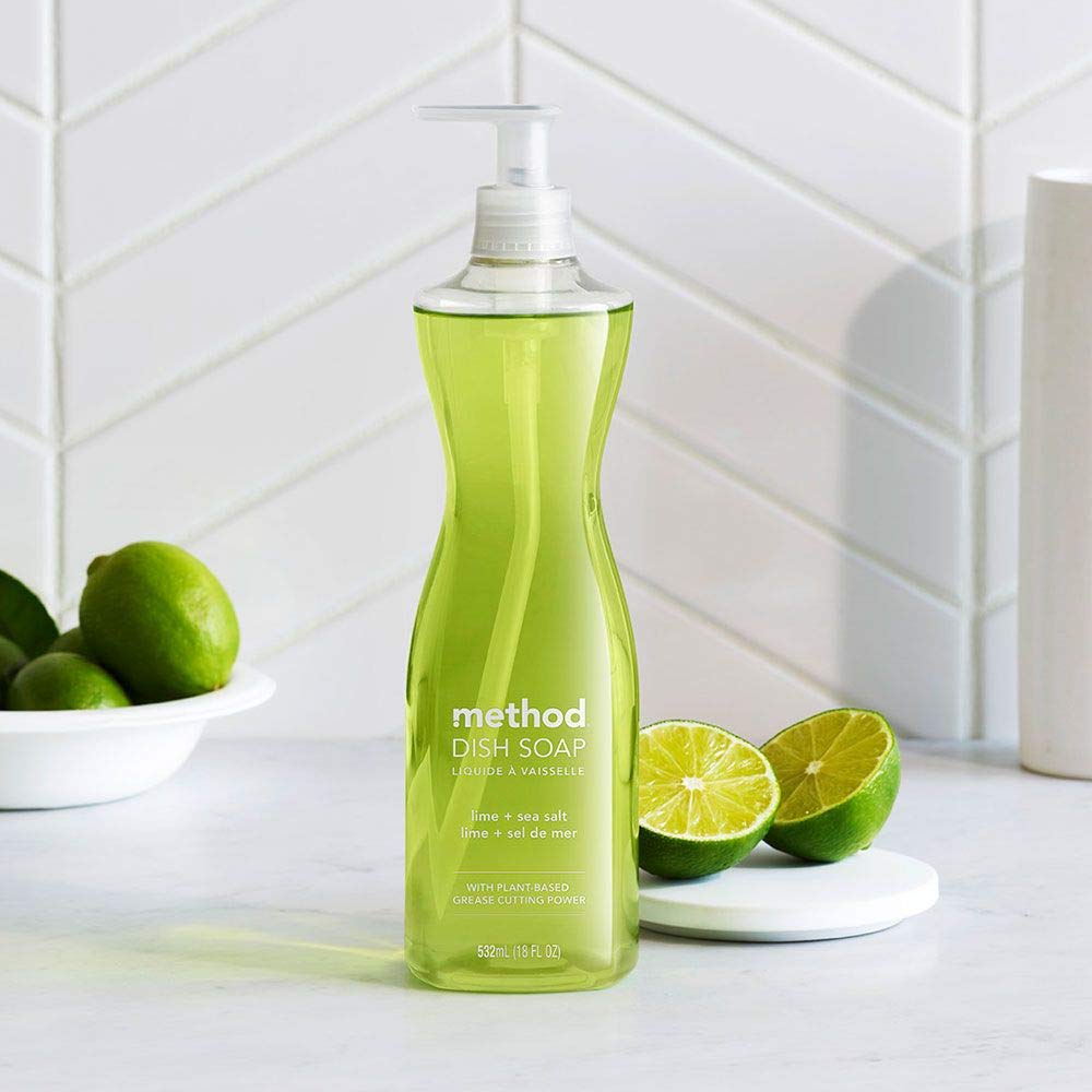 Method Gel Dish Soap Refill, Lime + Sea Salt, Tough on Grease, 36 Fl Oz (Pack of 6)