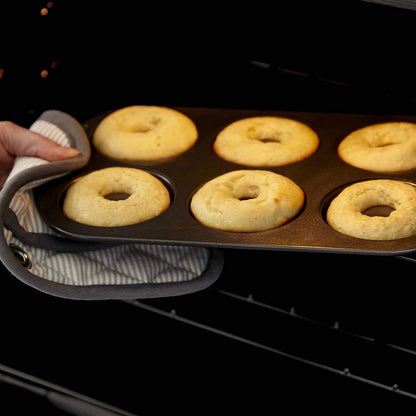 Wilton Gold Non-Stick 2 Piece Donut Pan Set, Stainless Steel Bakeware, Made without PFAS, Packaging May Vary
