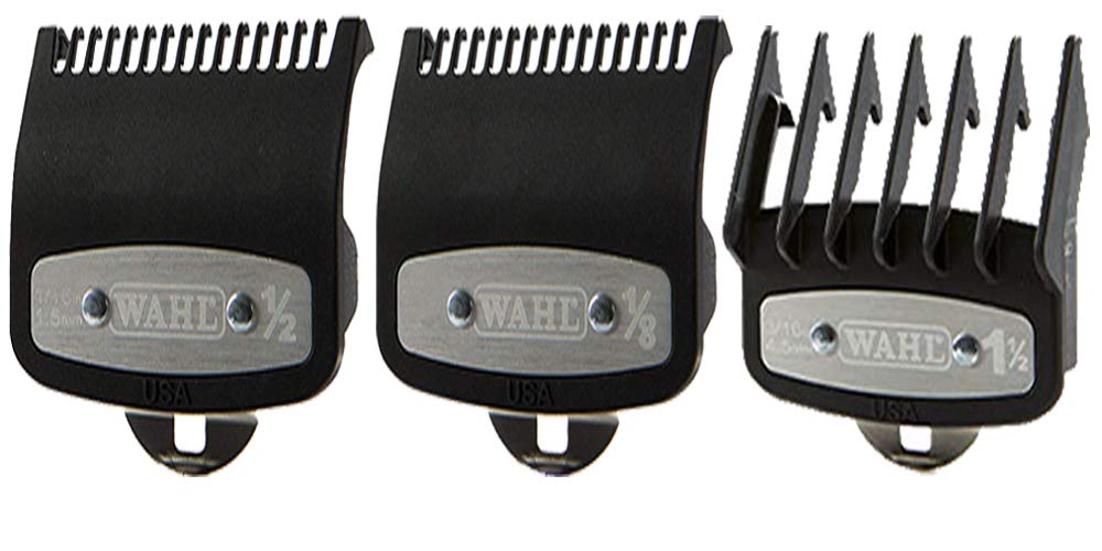 Wahl Professional Premium Cutting Guide With Metal Secure Clip: #1/2", 1", 1 1/2". Combo set #3354-1000, 1100, 1300 Fits All Wahl Clippers/Trimmers
