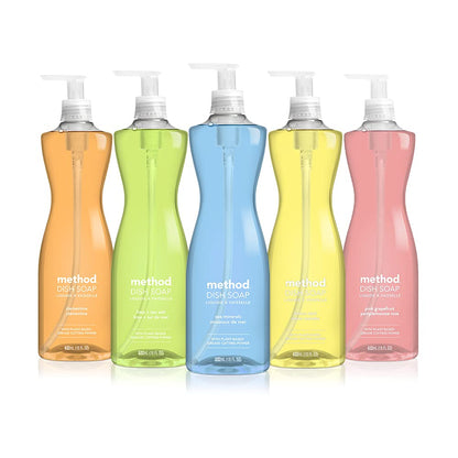 Method Gel Dish Soap Refill, Lime + Sea Salt, Tough on Grease, 36 Fl Oz (Pack of 6)