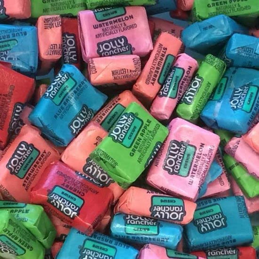 QUEEN JAX,Jolly Ranchers-Jolly Rancher Chews-4 lb Bag Bulk Candy-Chewy Candy-Individually Wrapped Candy-Jolly Ranchers Bulk-5 Flavor Assorted Jolly Ranchers Chews-With Queen Jax Fridge Magnet,Blue
