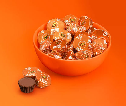 Chain & Jo Sweets Zero Sugar Miniatures Chocolate Peanut Butter Cups Individually Wrapped 2LB BULK Candy Filled with Holiday (2 Pounds), 32 Ounce