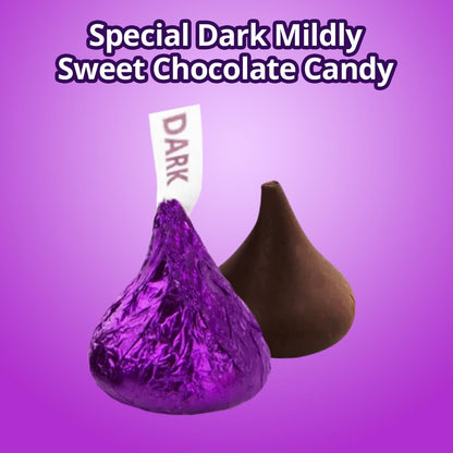 Bulk Dark Chocolate Candy for Special Melt-in-Your-Mouth Indulgence, Individually Wrapped in Purple Foils Mildly Sweet Dark Chocolate Treat Bulk Pack Sharing Size for Party Favors, 2lb