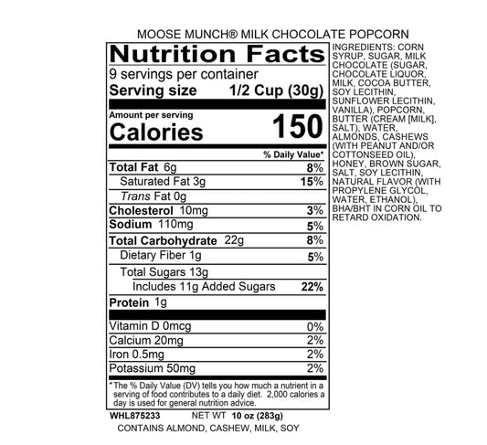 Harry & David, Moose Munch Gourmet Popcorn, Milk Chocolate, 10 Oz.