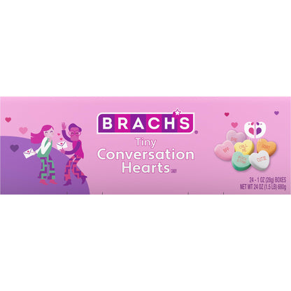 Brach's Valentine's Day Tiny Conversation Hearts, Friendship Exchange, 1 oz Boxes, 24 Ct
