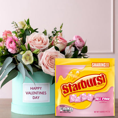 STARBURST All Pink Valentine's Day Fruit Chews Chewy Candy, Sharing Size, 15.6 oz Bag
