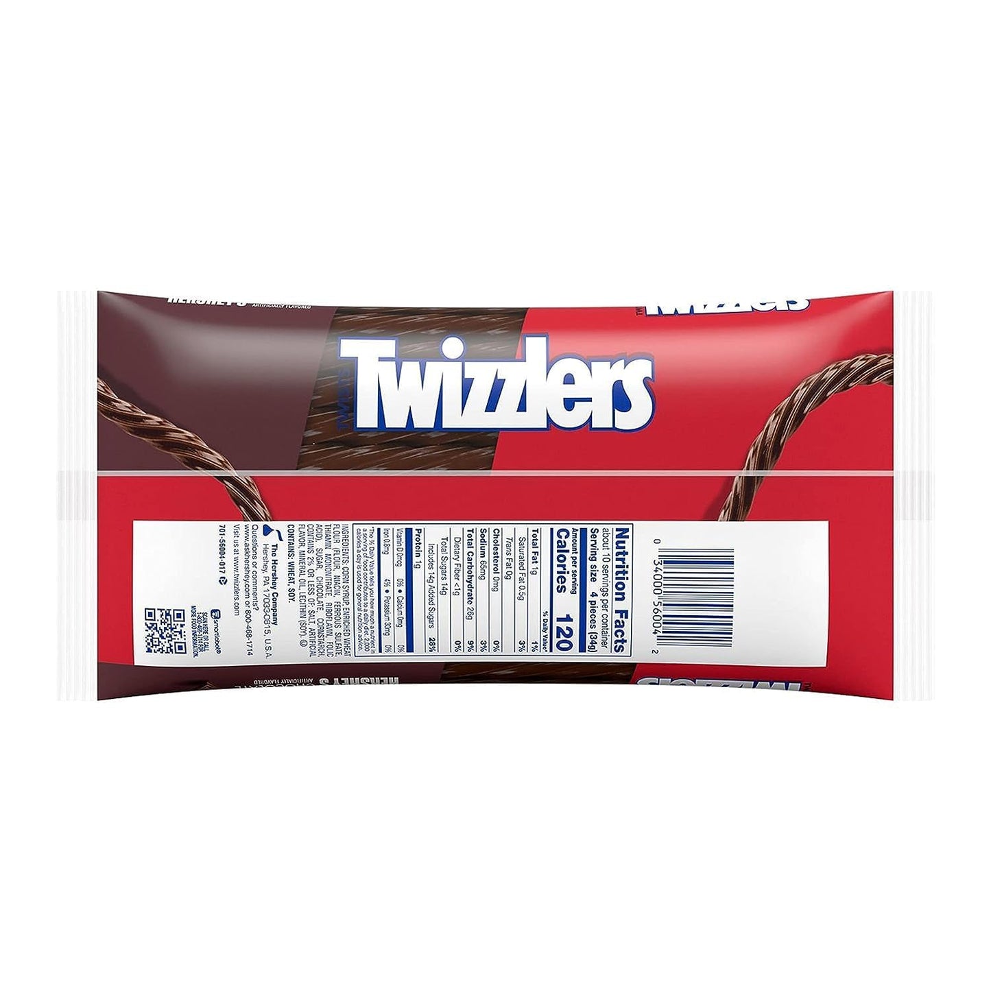 Twizzlers Chocolate Flavored Twists - Pack of 2-12 oz Bags - Low Fat Snacks - Fun to Share - Classic Treats for the Whole Family