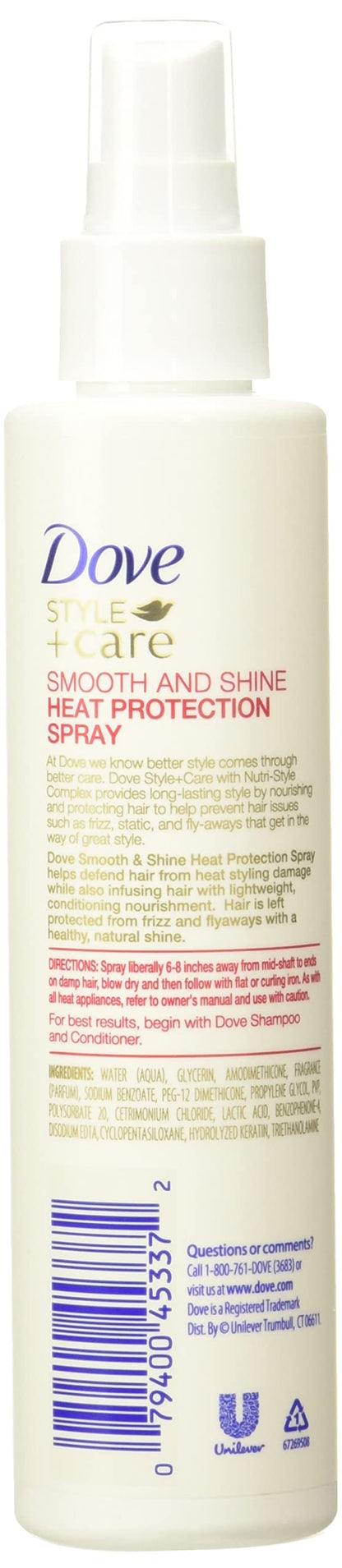 Dove Style + Care Smooth Shine Heat Protection Spray, 6.1 fl oz
