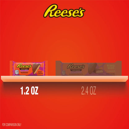REESE'S Milk Chocolate Peanut Butter Hearts, Valentine's Day Candy Packs, 1.2 oz (36 Count)