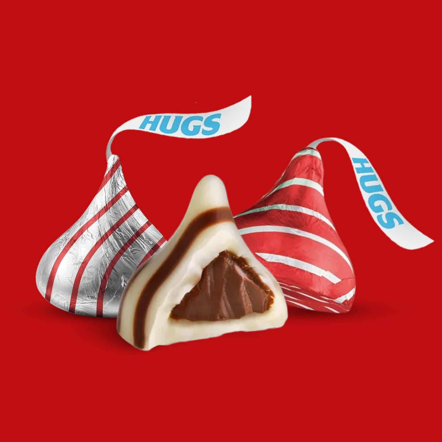 Bulk Milk Chocolate Hugs Candy Bulk - 1 Pound Bag Individually Wrapped Milk Chocolate Swirled with White Creme for Baking, Parties, Candy Buffets, Favors, and Snacks - Approx 100 Pieces
