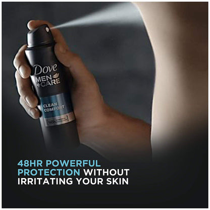 Dove Men + Care Dry Spray Antiperspirant, Clean Comfort 3.8 oz (Pack of 3)
