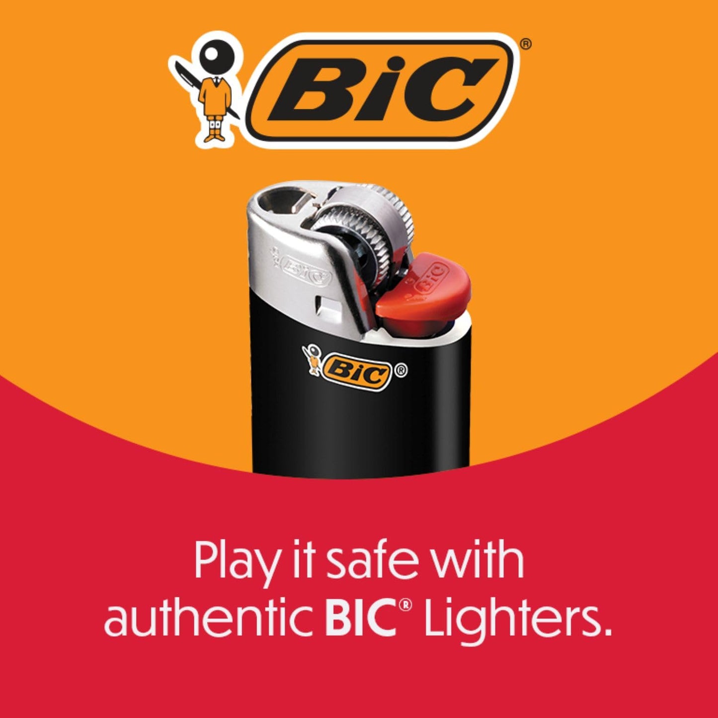 BIC Classic Lighters, Pocket Lighter Style, Fashion Assorted Colors, 50 Count Tray Disposable Lighters