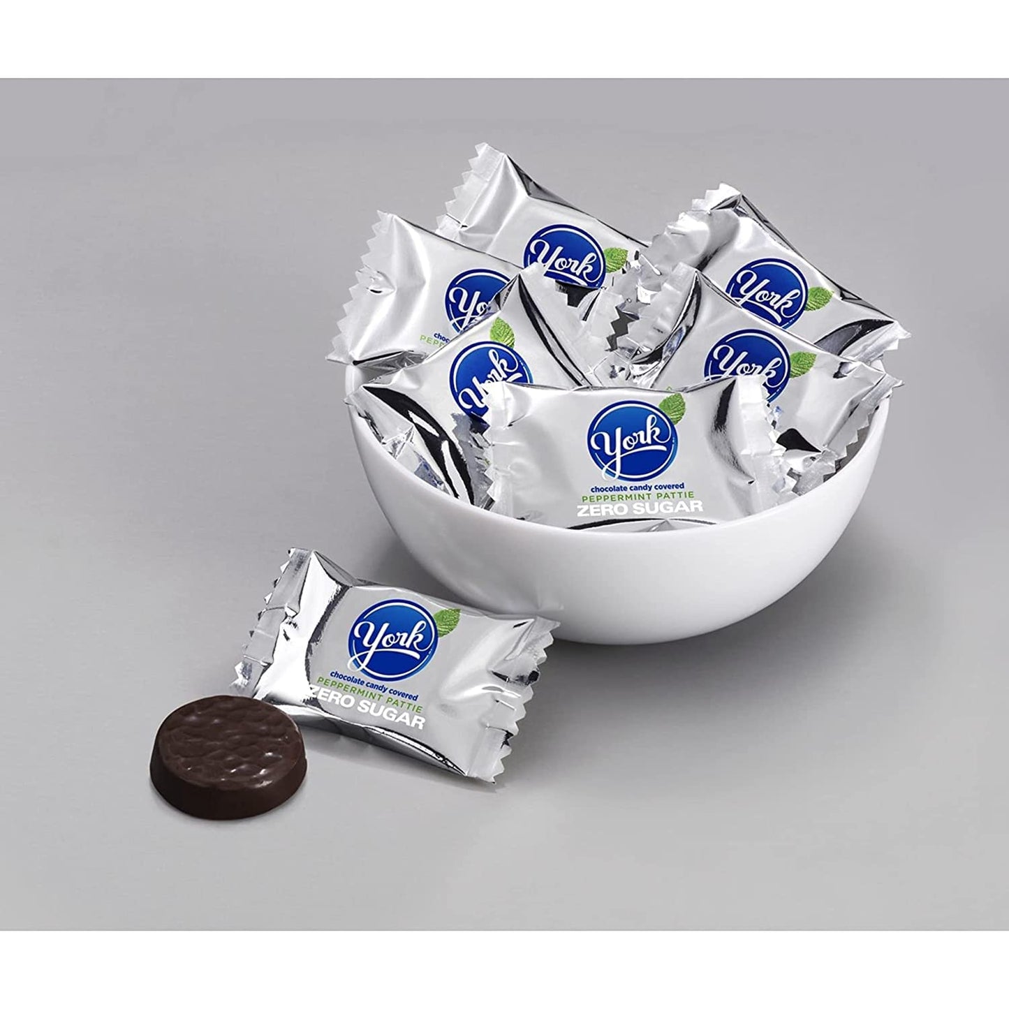 YORK Zero Sugar Chocolate Peppermint Patties Candy, Individually Wrapped, Aspartame Free, 5.1 oz Bag (Pack of 2) (2)