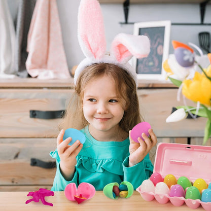 Plastic Easter Eggs Filled with Chocolate Robin Eggs, 12 Filled Easter Egg Bulk
