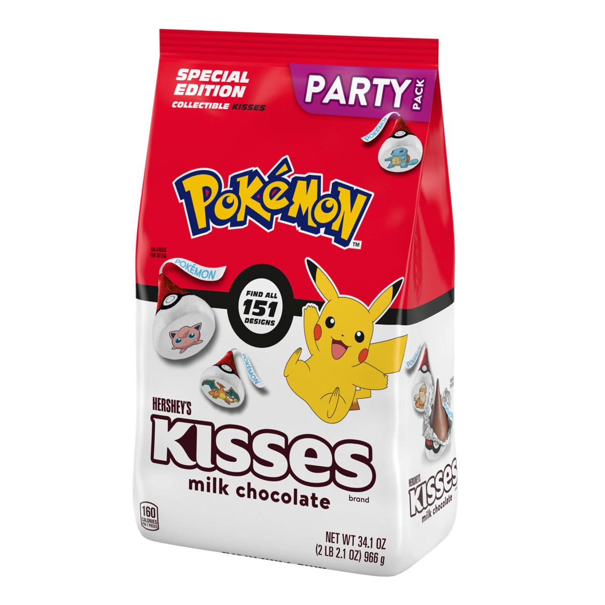 Hershey's Kisses Milk Chocolate - Pokemon Special Edition - Collect All 151 Designs - Fun For Everyone - Great For Sharing