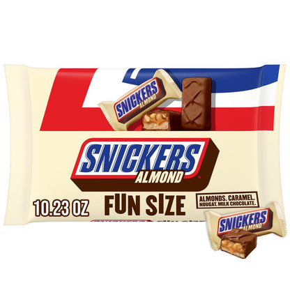 SNICKERS Almond Fun Size Chocolate Bars Individually Wrapped, 10.23 oz