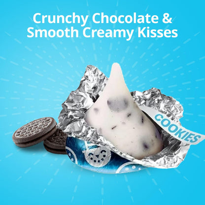 Cookies & Cream Kisses Bulk Pack 1 Pound (Approx 100 Pieces) Individually Wrapped White Chocolate n Cream Candies For Baby Shower, Parties, Holidays & Treats