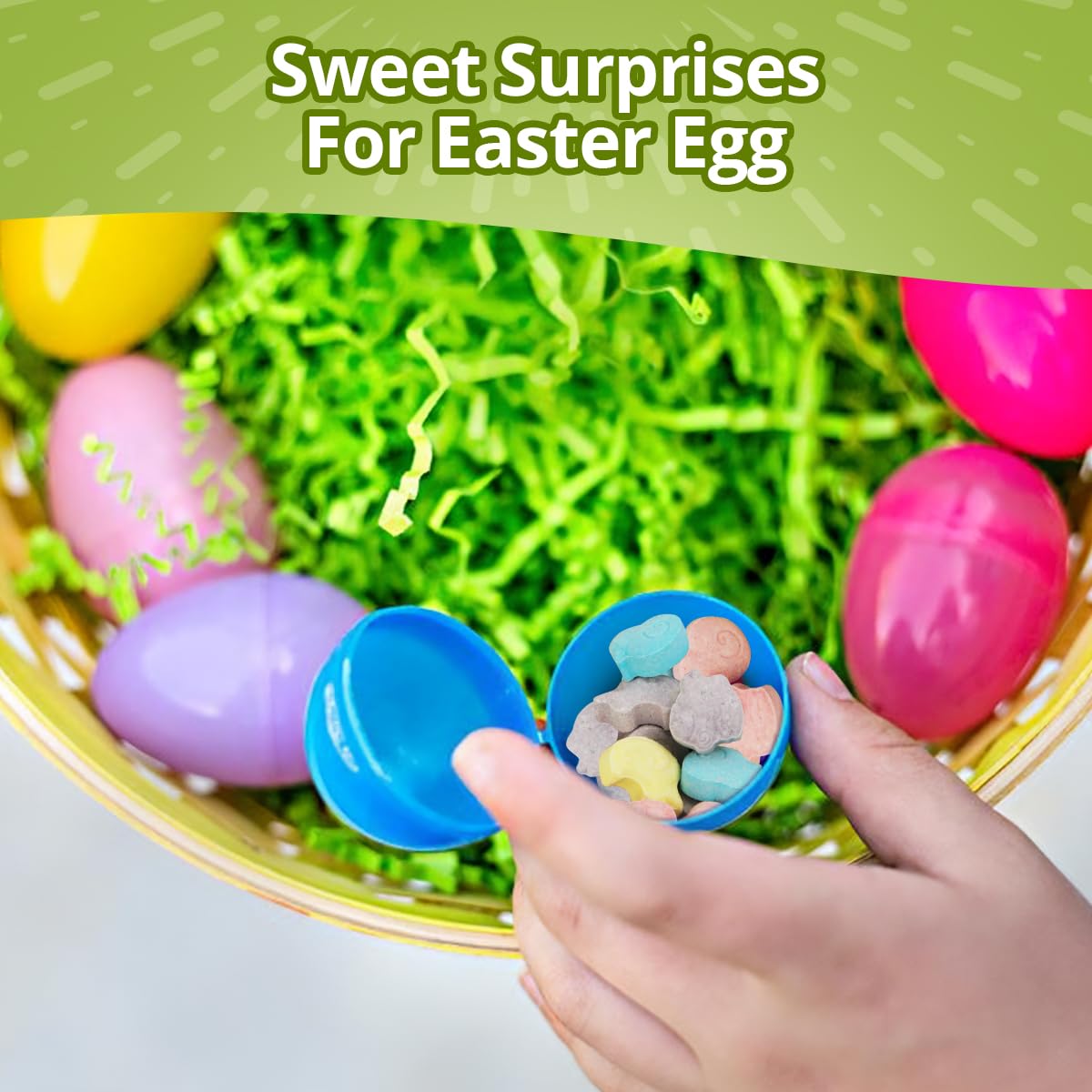 SweetTart Chicks, Ducks & Bunnies Candy - 1lb Assorted Flavors, Sweet & Crunchy Treats for Baby Showers, Party Favors, Egg Stuffers, Basket Fillers & Snacks - Approx. 300 Candies