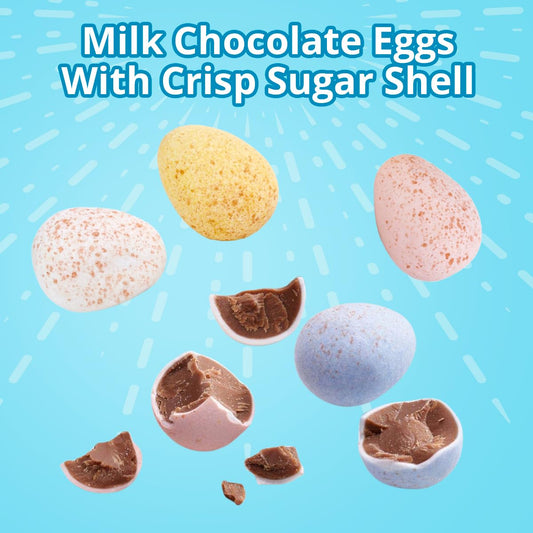 Mini Eggs Bulk Pack 1 Pound - Milk Chocolate Easter Candy For Baskets Stuffers, Egg Hunt, Patries & Treats - Approx 125 Eggs